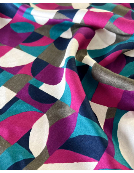 Tessuto satin viscosa Néo Pop - My Dress Made