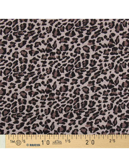 Tessuto doppia garza stampato - Selvaggio beige