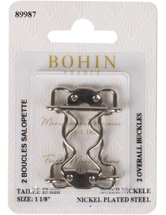 Fermagli speciali per salopette 25 mm argento Bohin