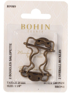 Fermagli speciali per salopette 25 mm bronzo Bohin