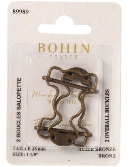 Fermagli speciali per salopette 25 mm bronzo Bohin