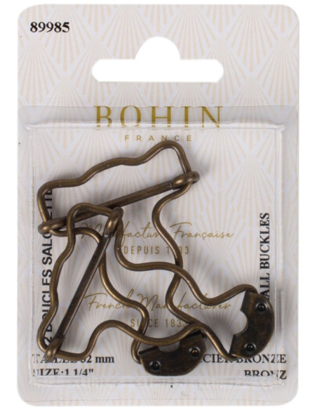 Fibbia speciale per salopette 32 mm bronzo Bohin