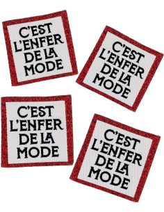 Set di 4 etichette da cucire - È l'inferno della moda