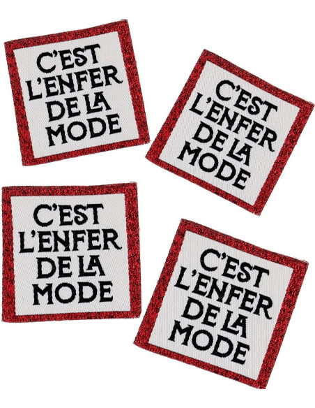 Set di 4 etichette da cucire - È l'inferno della moda