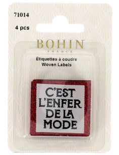 Set di 4 etichette da cucire - È l'inferno della moda 2