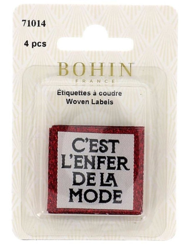 Set di 4 etichette da cucire - È l'inferno della moda