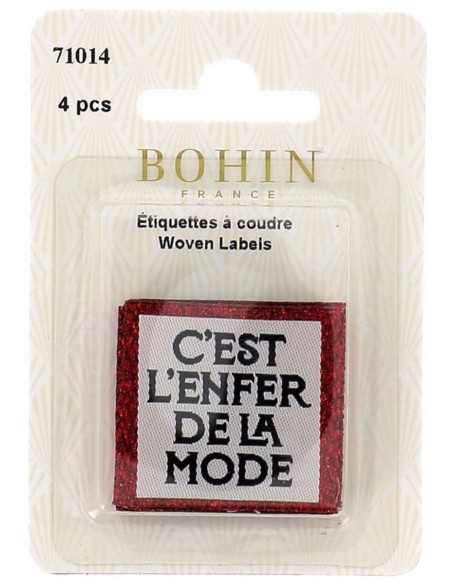 Set di 4 etichette da cucire - È l'inferno della moda
