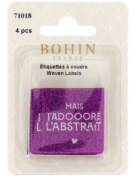 Set di 4 etichette da cucire - Ma adoro l'astratto