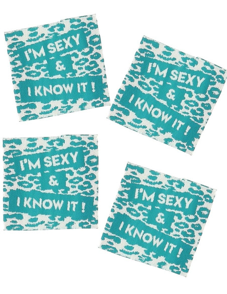 Set di 4 etichette da cucire - Sono sexy e lo so!