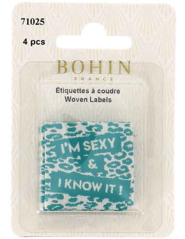 Set di 4 etichette da cucire - Sono sexy e lo so!