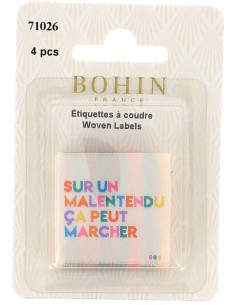 Set di 4 etichette da cucire - Su un malinteso potrebbe funzionare 2