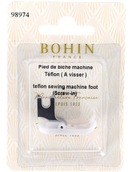 Piede in teflon per macchina da cucire a vite Bohin