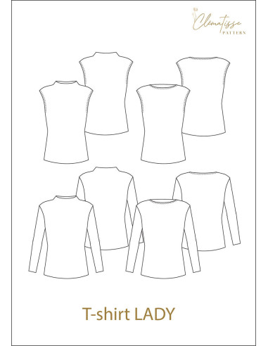 Modello di T-shirt Lady - Clématisse Pattern