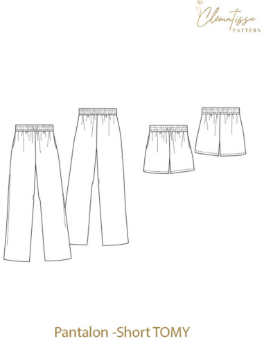 Modello di pantaloni e pantaloncini Tomy - Clématisse Pattern