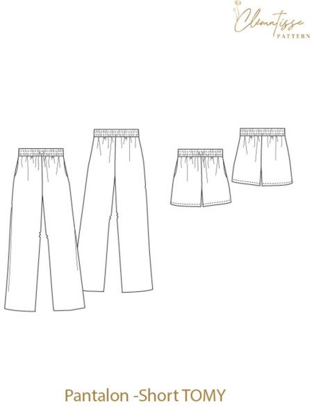 Modello di pantaloni e pantaloncini Tomy - Clématisse Pattern