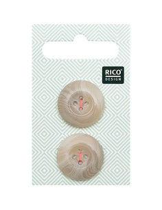 Carta di 2 bottoni effetto corno - Beige 22 mm