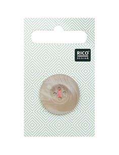 Pulsante a 1 foro effetto corno - Beige 25 mm