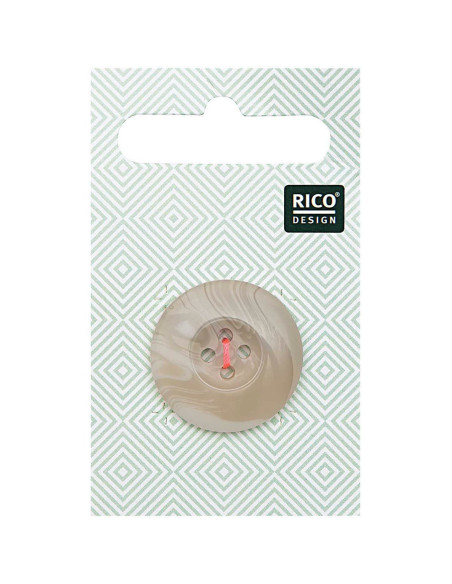 Pulsante a 1 foro effetto corno - Beige 25 mm
