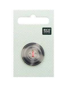 Pulsante a 1 foro effetto corno - Beige e grigio 25 mm