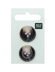 Carta di 2 bottoni effetto corno - Grigio 22 mm