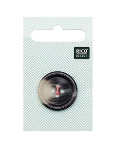 Pulsante a 1 foro effetto corno - Grigio 25 mm