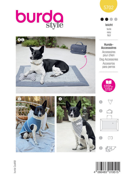 Modello di accessori per cani - Burda 5702