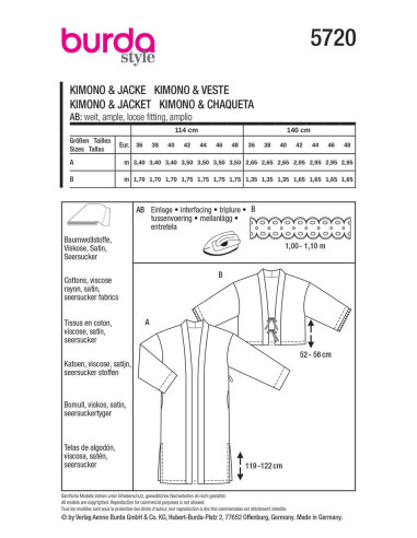 Modello di giacca - Burda 5720