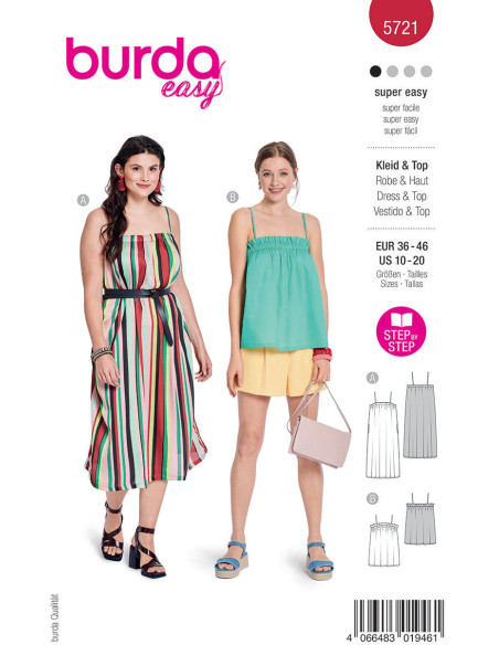 Modello di abito e top - Burda 5721