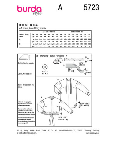 Modello di camicetta - Burda 5723