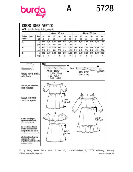 Modello di abito - Burda 5728