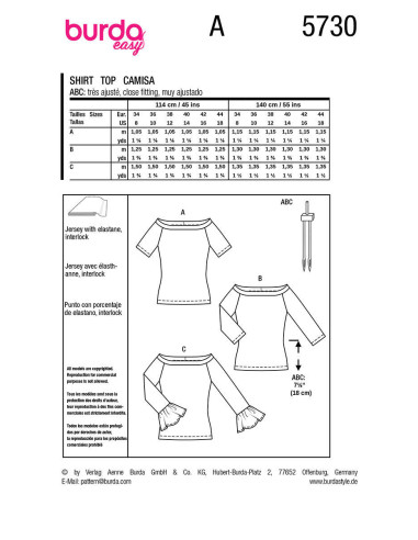 Modello di top - Burda 5730