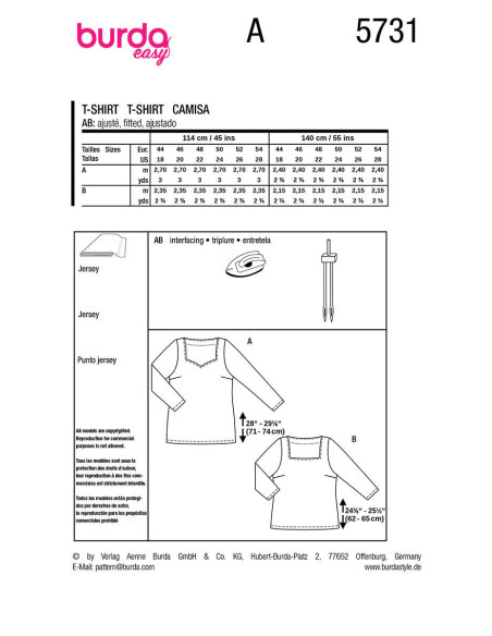 Modello di top - Burda 5731