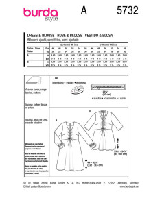 Modello di abito e camicetta - Burda 5732 2