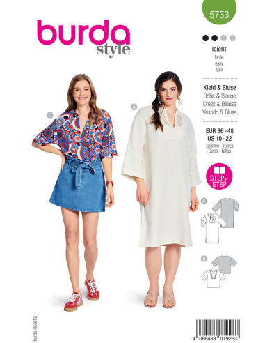 Modello di abito e camicetta - Burda 5733