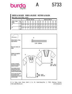 Modello di abito e camicetta - Burda 5733 2