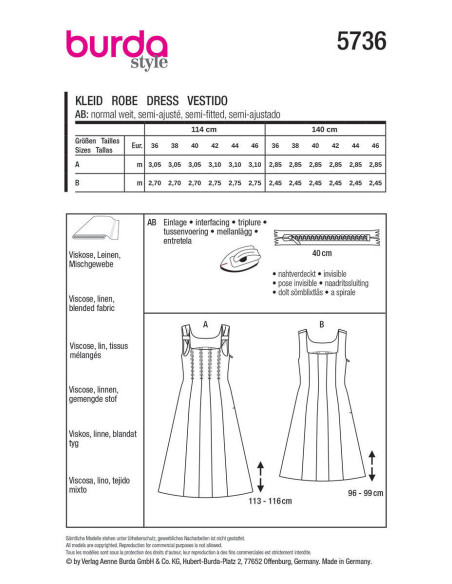 Modello di abito - Burda 5736