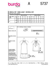 Modello di abito e top - Burda 5737 2
