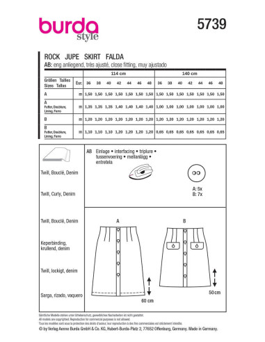 Modello di gonna - Burda 5739