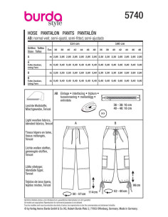 Modello di pantaloni - Burda 5740 2