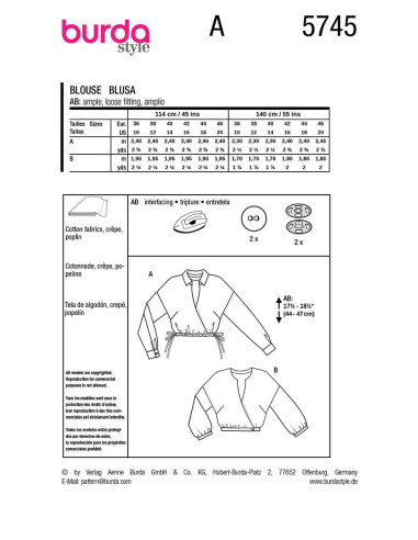 Modello di camicetta - Burda 5745