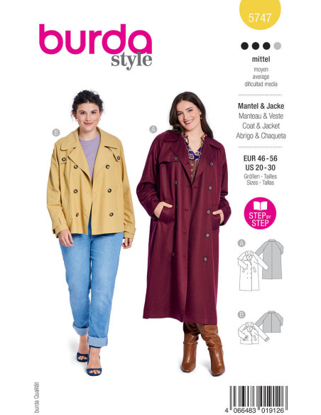 Modello di cappotto - Burda 5747