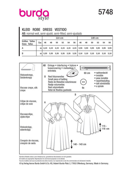 Modello di abito - Burda 5748