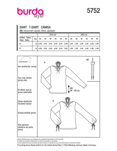 Modello di top - Burda 5752