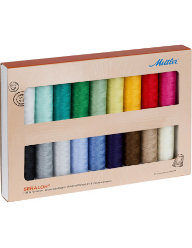 Set di 18 fili da cucito in poliestere 200m Mettler ®