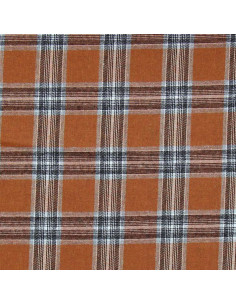 Tessuto flanella tartan scozzese - Arancione e grigio 2