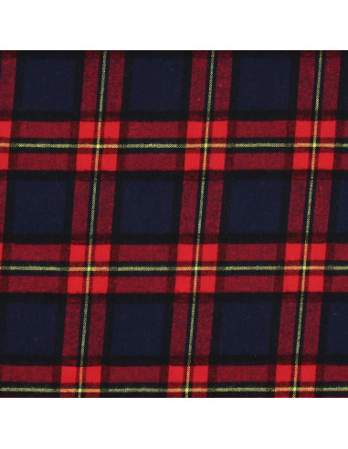 Tessuto flanella tartan scozzese - Blu e rosso
