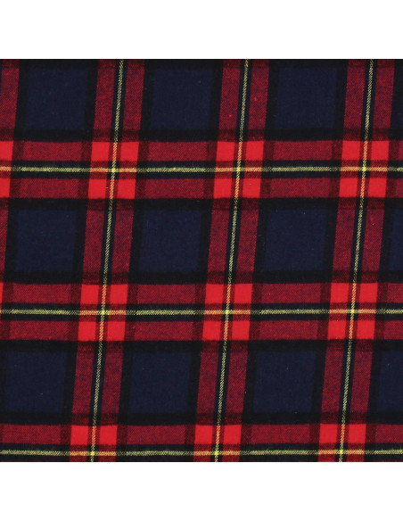 Tessuto flanella tartan scozzese - Blu e rosso