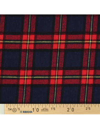 Tessuto flanella tartan scozzese - Blu e rosso