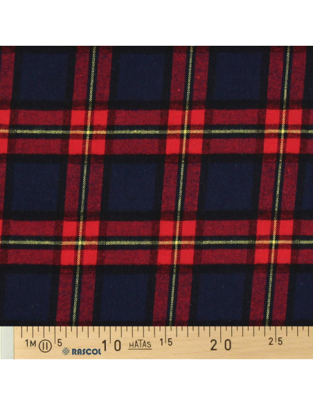 Tessuto flanella tartan scozzese - Blu e rosso