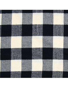 Tessuto flanella tartan scozzese - Ecru e nero 2